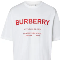 Details for Kaos Pendek Burberry Horseferry Logo Putih Unisex Pasangan 80172251