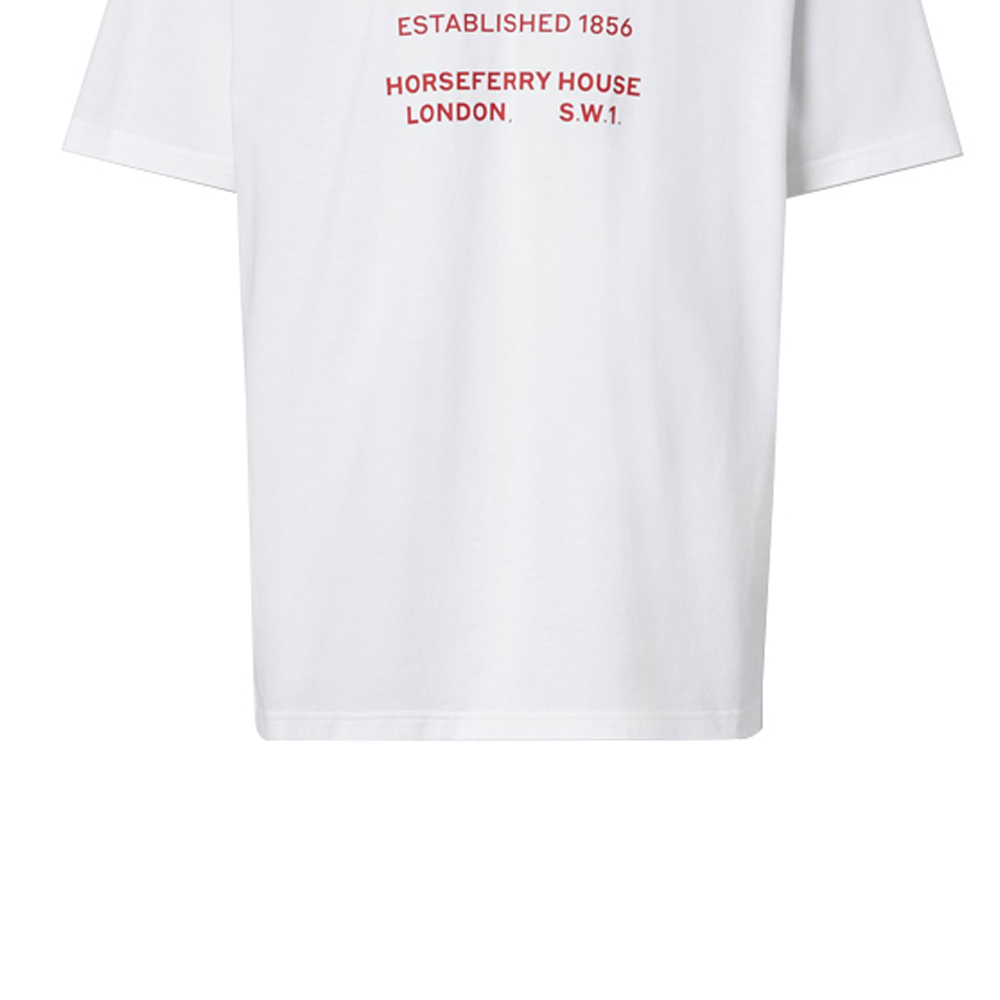 Sizing Burberry Horseferry Logo White Unisex Couple's Short Sleeve T-Shirt 80172251