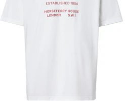 Sizing Kaos Pendek Burberry Horseferry Logo Putih Unisex Pasangan 80172251