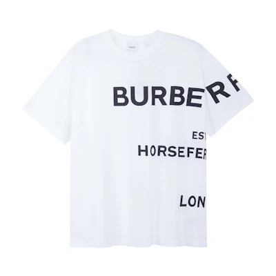 Burberry Horseferry Oversize White Cotton Tee - Must-Have Comfort 80406911