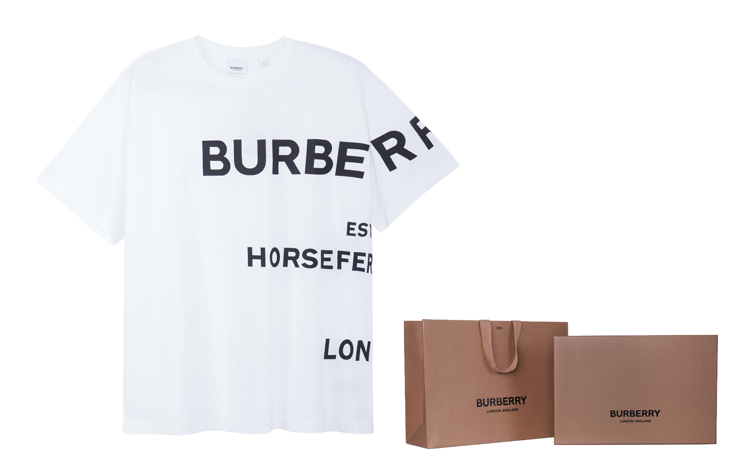 Shop Burberry Horseferry Kaos Oversize Putih - Kenyamanan Wajib Dimiliki 80406911