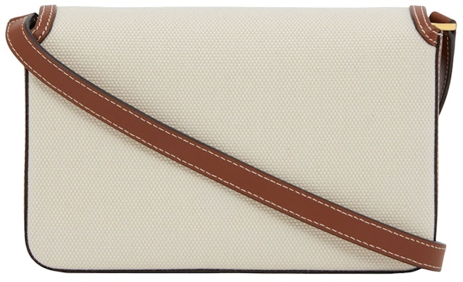 博柏利马术标志印花帆布皮革小号手袋 自然色/棕色 Order 博柏利马术标志印花帆布皮革小号手袋 自然色/棕色