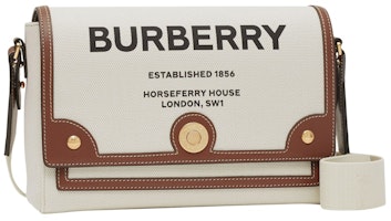 Burberry Horseferry Print Canvas Note Crossbody Bag Natural/Tan Burberry Horseferry Print Canvas Note Crossbody Bag Natural/Tan