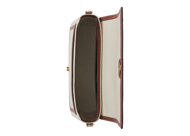 Lookbook バーバリー ホースフェリープリント キャンバス ノート クロスボディバッグ ナチュラル/タン