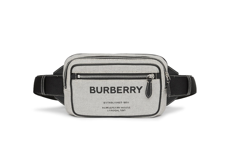 Burberry Horseferry Print Cotton Canvas Bum Bag Grey/Black