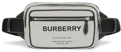Burberry Horseferry Print Cotton Canvas Bum Bag Grey/Black Burberry Horseferry Print Cotton Canvas Bum Bag Grey/Black