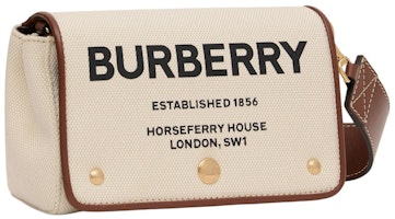 Burberry Horseferry Print Cotton Canvas Crossbody Bag Small Natural/Tan Burberry Horseferry Print Cotton Canvas Crossbody Bag Small Natural/Tan