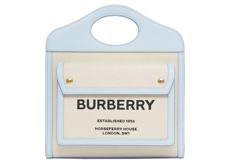 Burberry Horseferry Print Pocket Bag Mini White/Blue