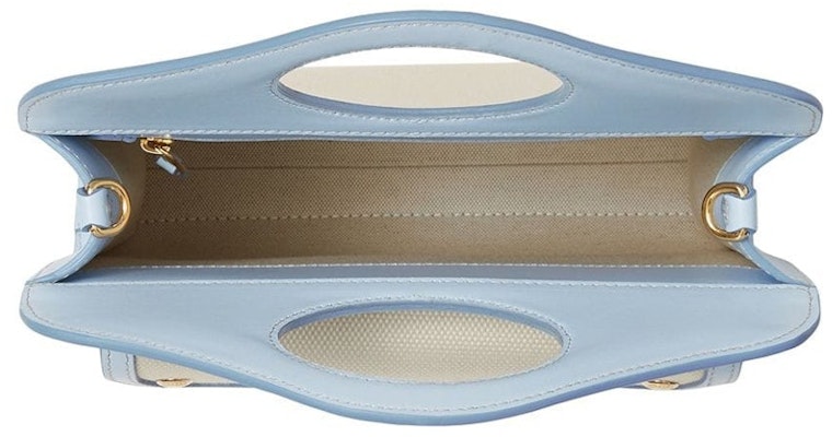 Bolso Mini Blanco/Azul Burberry Horseferry Print Pocket. Lookbook Bolso Mini Blanco/Azul Burberry Horseferry Print Pocket.