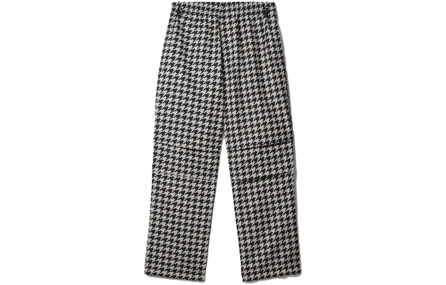 Burberry Houndstooth Embroidered Work Pants  Black White 80820331
