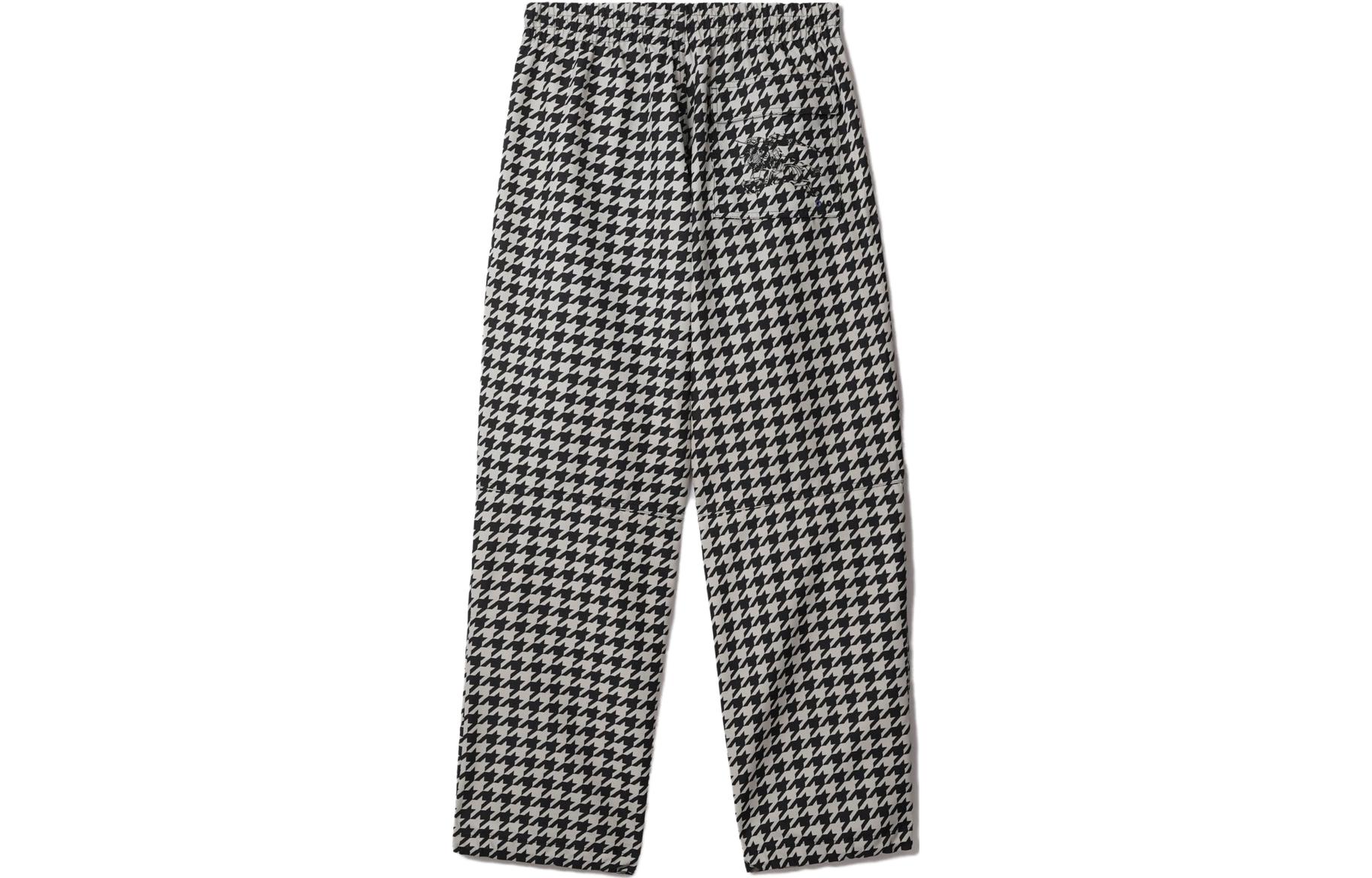 Lookbook Burberry Celana Kerja Houndstooth Hitam Putih Bordir 80820331