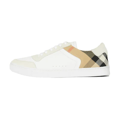 Burberry House Check and Deer Leather Sneaker 'White Brown'