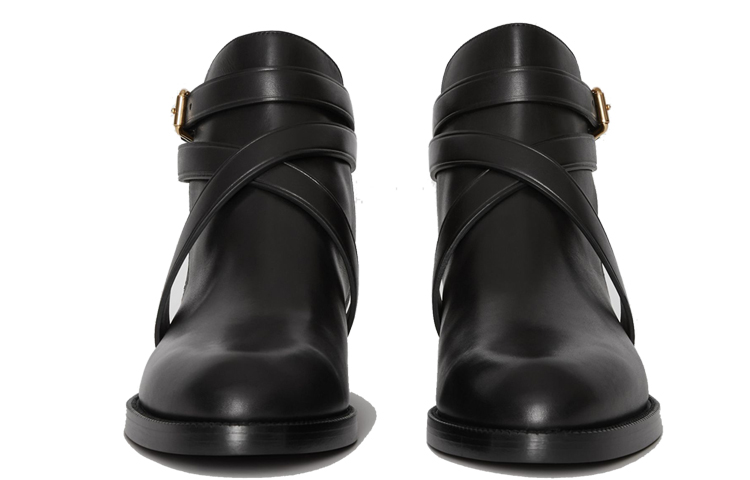 Burberry House Check and Leather Ankle Boots 'Black' 圖 3