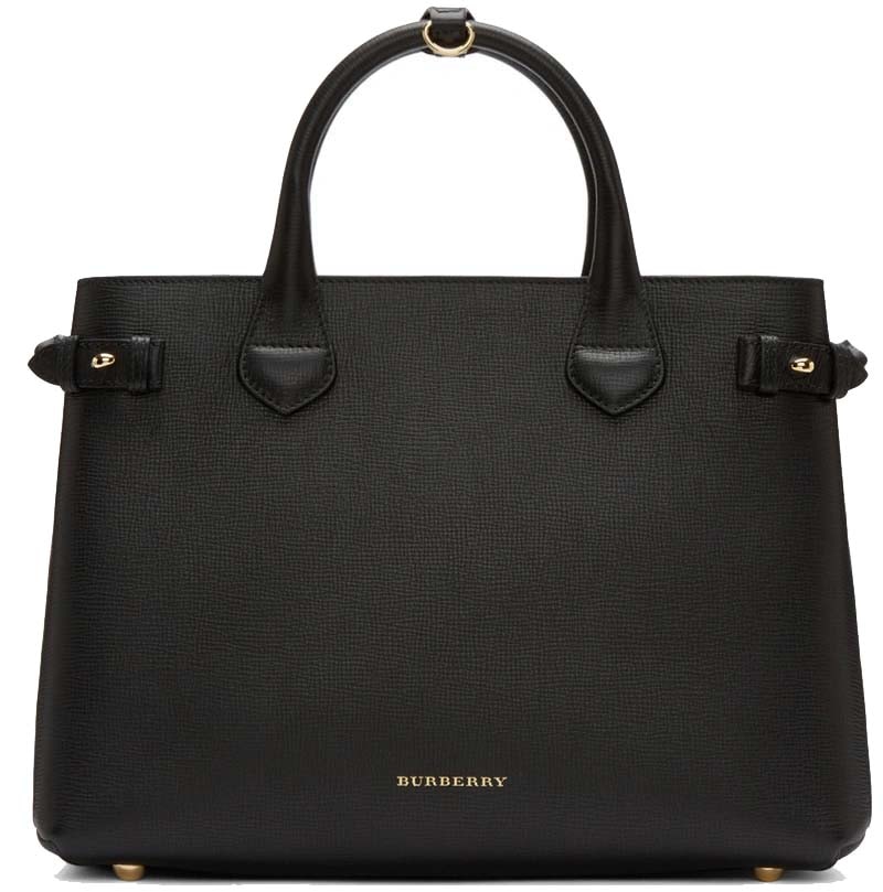 Burberry House Check Banner Medium Tote Bag Black