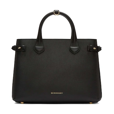 Burberry House Check Banner Medium Tote Bag Black