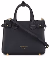 Burberry House Check Banner Small Tote Bag Black Burberry House Check Banner Small Tote Bag Black