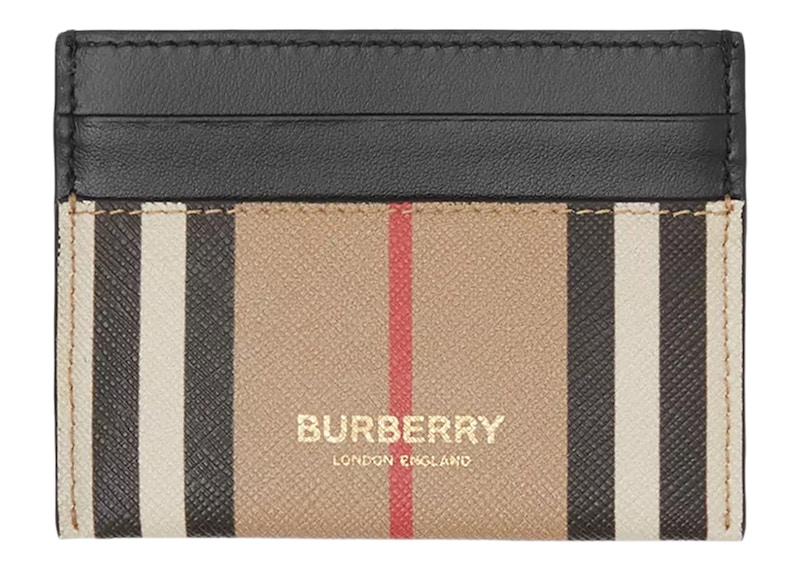 Burberry Icon Stripe (5 Card Slot) Card Holder Beige/Multi