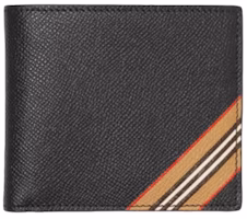 Burberry Icon Stripe Leather International Bifold Wallet Black Burberry Icon Stripe Leather International Bifold Wallet Black