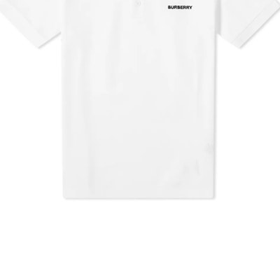 Burberry 經典條紋邊純棉白色Polo衫 80092801 Shop Burberry 經典條紋邊純棉白色Polo衫 80092801