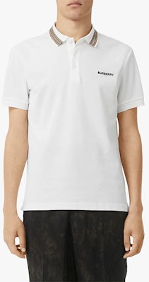 Burberry 經典條紋邊純棉白色Polo衫 80092801 Purchase Burberry 經典條紋邊純棉白色Polo衫 80092801