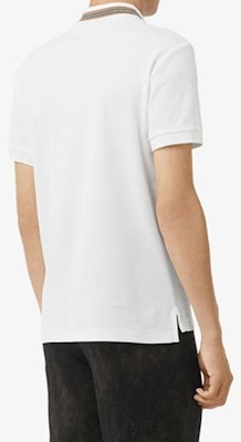 Burberry 經典條紋邊純棉白色Polo衫 80092801 Details for Burberry 經典條紋邊純棉白色Polo衫 80092801