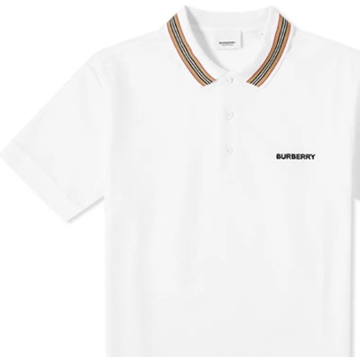 Burberry 經典條紋邊純棉白色Polo衫 80092801 Sizing Burberry 經典條紋邊純棉白色Polo衫 80092801