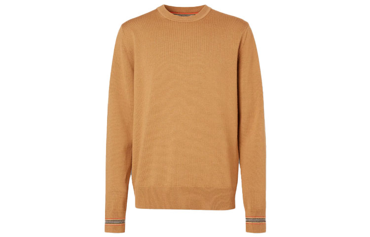 Order Burberry Iconic Stripe Sweater Wol Rajut Camel 80332021