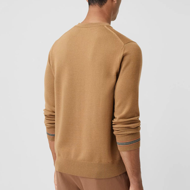 Details for Burberry Iconic Stripe Sweater Wol Rajut Camel 80332021