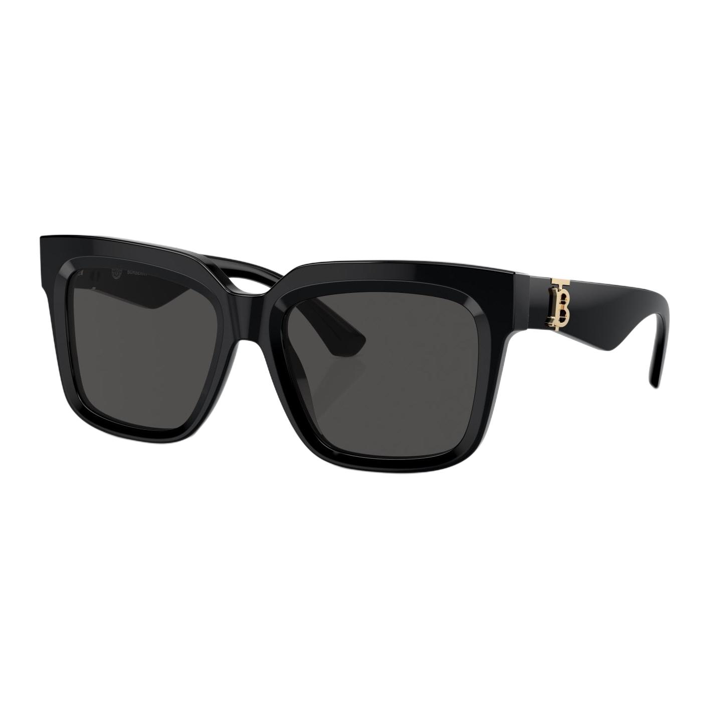 Burberry Irregular Shaped Sunglasses Black Unisex Couple Style with Logo Temples. OBE4419F-300187