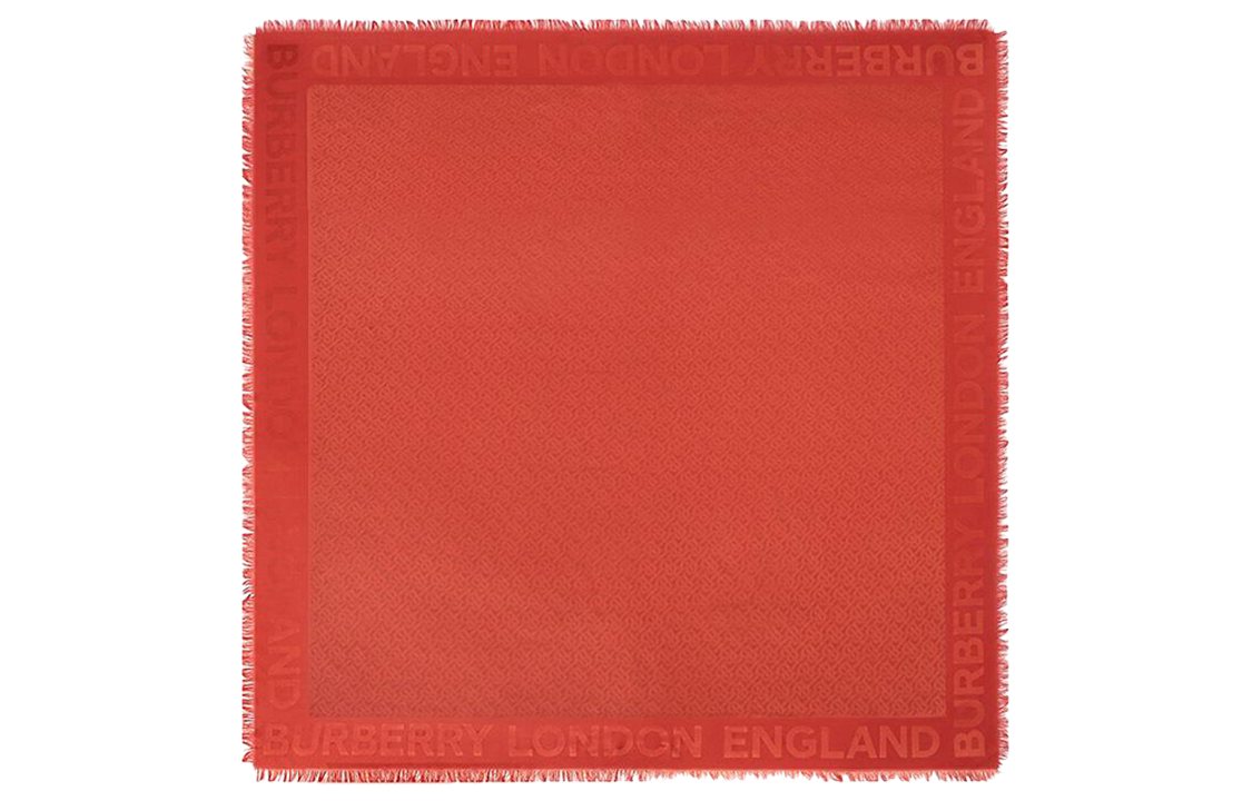 Burberry Jacquard Wool-Silk Blend Large Square Scarf Red. 80113441 圖 3