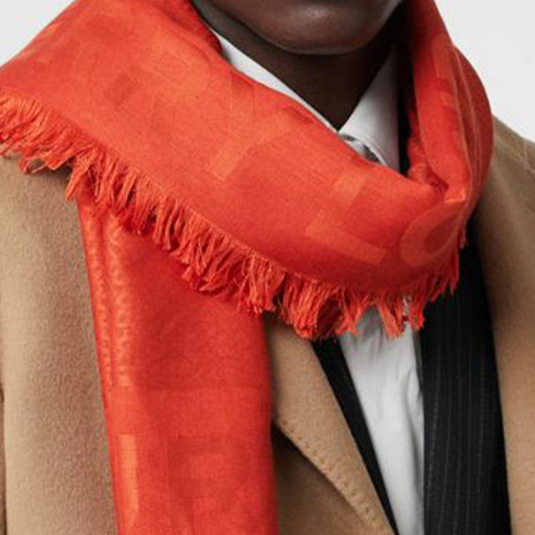 Burberry Jacquard Wool-Silk Blend Large Square Scarf Red. 80113441 圖 6