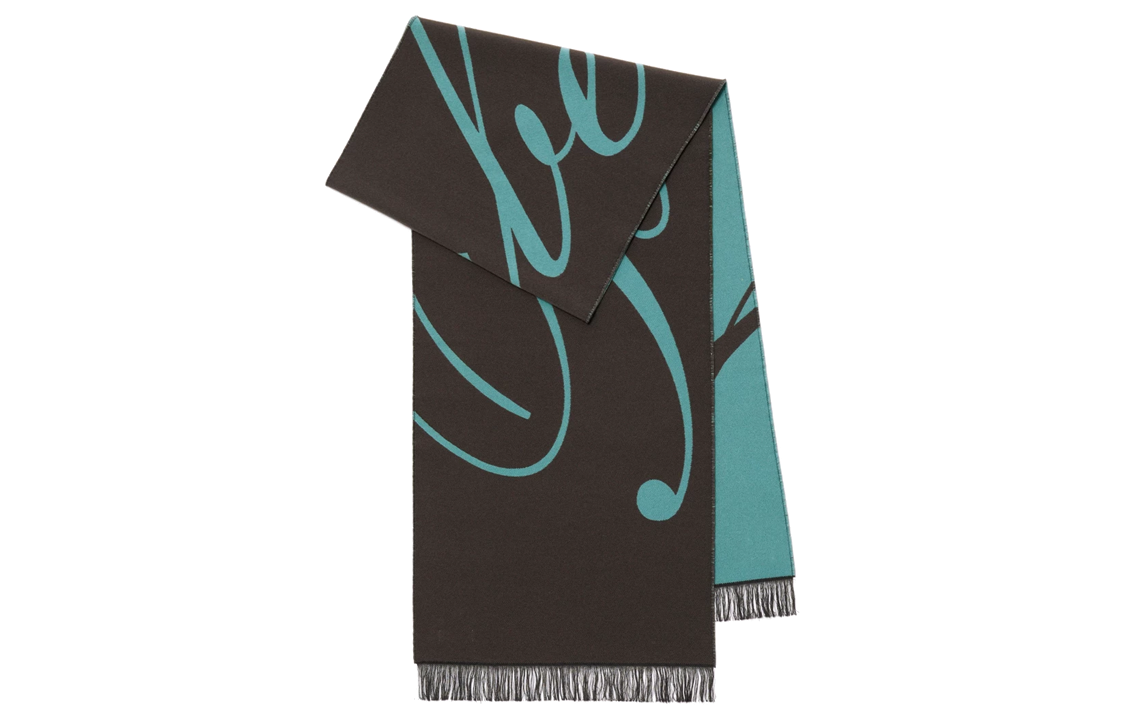 Burberry Jacquard Woven Dual-Sided Fringe Wool Scarf Brown Unisex Couple Style 80791751 圖 2