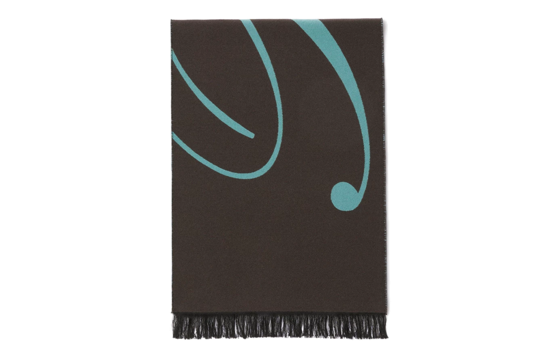 Burberry Jacquard Woven Dual-Sided Fringe Wool Scarf Brown Unisex Couple Style 80791751 圖 3