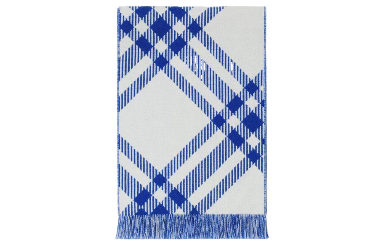 Burberry Kids Check Wool Scarf Blue. 80781871 圖 3