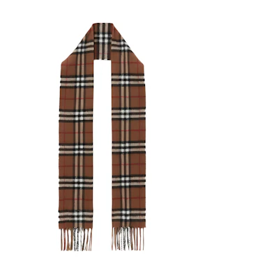 Burberry Kids Checkered Wool Scarf in Brown 80704741