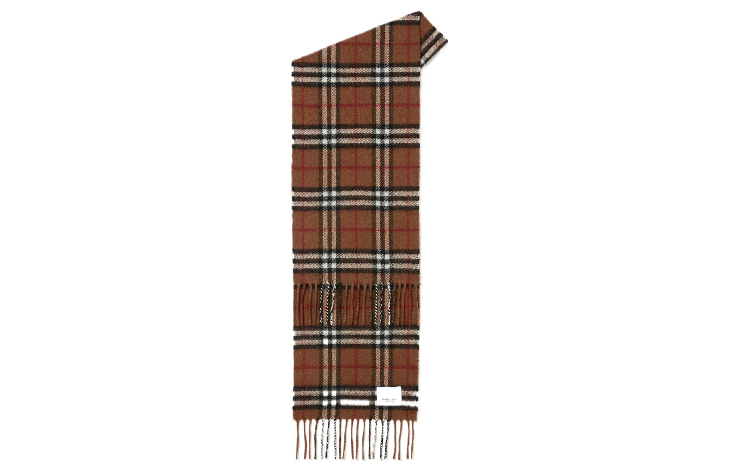 Burberry Kids Checkered Wool Scarf in Brown 80704741 圖 3