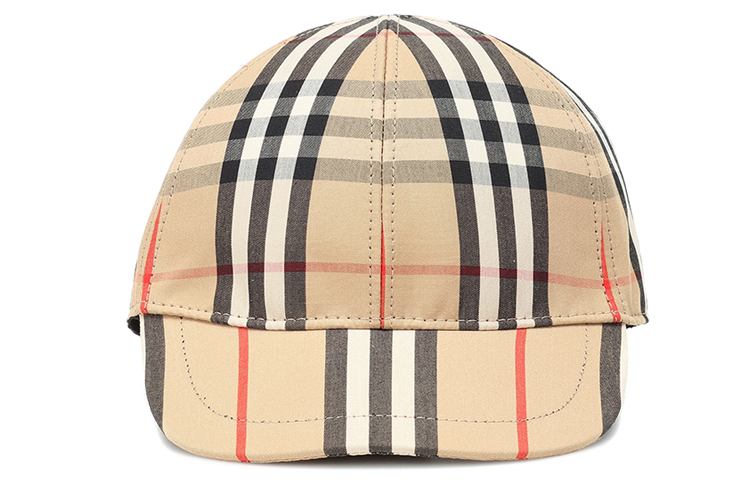 Shop Burberry 兒童經典格紋純棉棒球帽 8015737