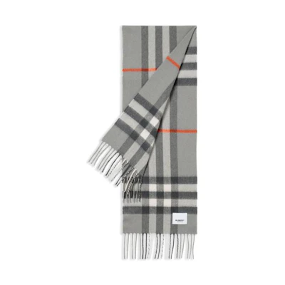 Burberry Kids Grey Cashmere Wool Tassel Scarf - Warm and Stylish 8070476GREY