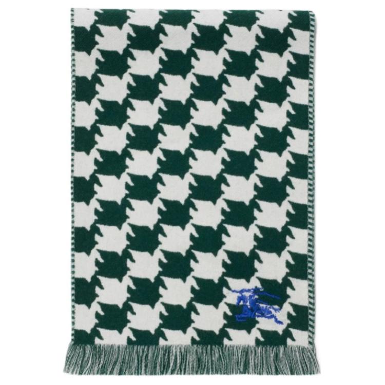 Burberry Kids Wool Scarf Dark Moss with Water Bird Pattern. 80893821 圖 2