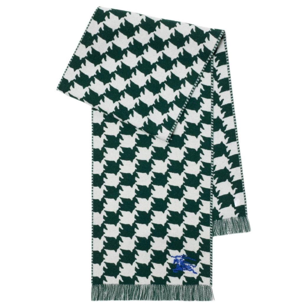 Burberry Kids Wool Scarf Dark Moss with Water Bird Pattern. 80893821 圖 3