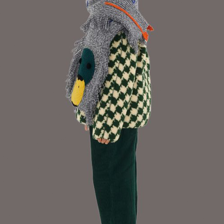 Burberry Kids Woven Wool Knit Scarf Gray 80893811 圖 5