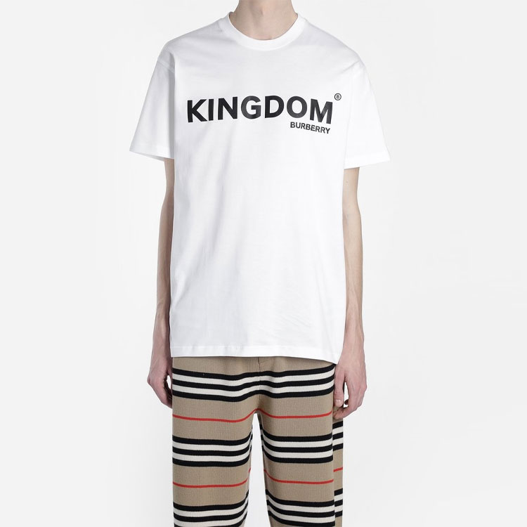 Burberry Kingdom Logo Print Cotton T-Shirt White 80104381 圖 4