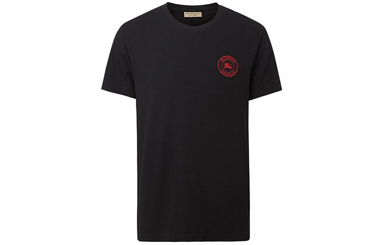 Burberry Knight Logo Plain Black Unisex T-Shirt 80078141 圖 2