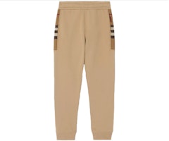 Burberry Knit Jogger Pants with Side Check Pattern in Camel. 80450141 Burberry Knit Jogger Pants with Side Check Pattern in Camel. 80450141