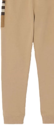Pantalones jogger Burberry de punto con patrón de cuadros laterales en camel. 80450141 Sizing Pantalones jogger Burberry de punto con patrón de cuadros laterales en camel. 80450141