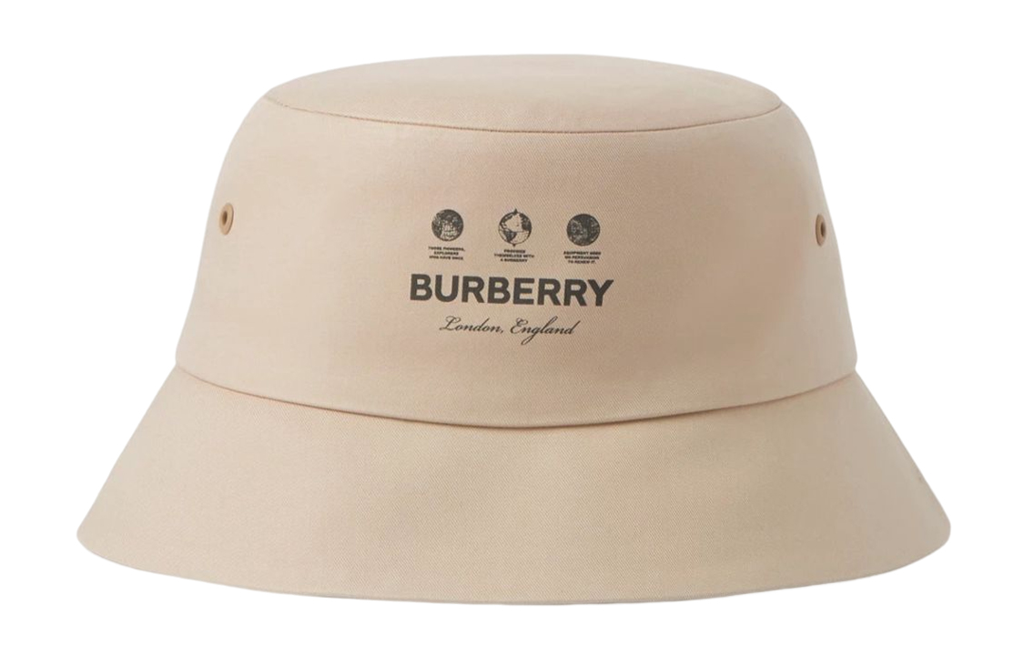 Order Burberry Label Print Cotton Bucket Hat for Men. 80639001