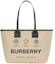 Buy 버버리 라벨 프린트 미디엄 런던 토트백 베이지 (80 characters)