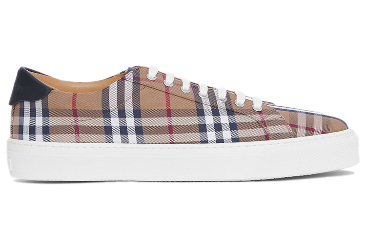 Burberry Leather and Check Cotton Sneakers 'Birch Brown' 圖 2