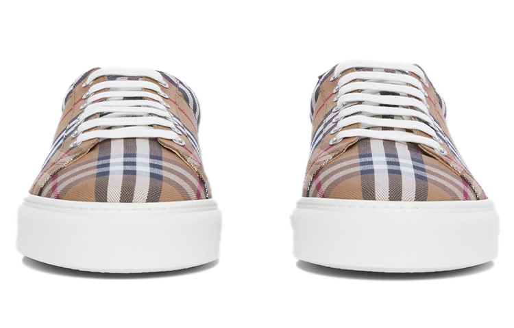 Burberry Leather and Check Cotton Sneakers 'Birch Brown' 圖 3