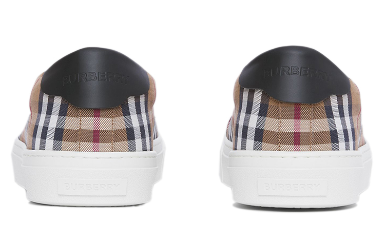 Burberry Leather and Check Cotton Sneakers 'Birch Brown' 圖 5